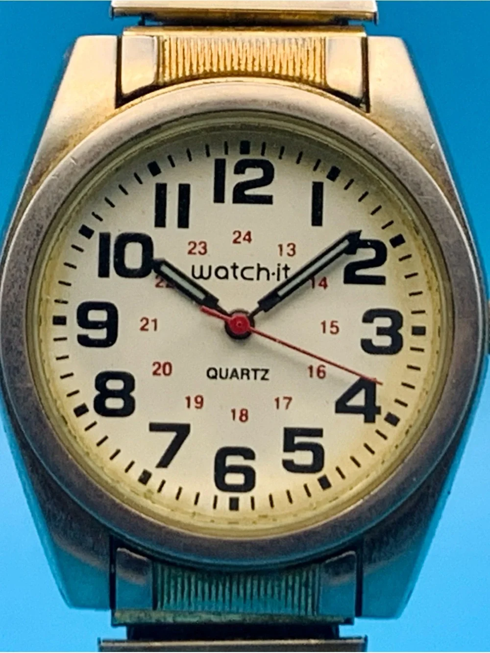 WATCH•IT By ADVANCE Men’s Vintage Military Field Wristwatch Working New Battery